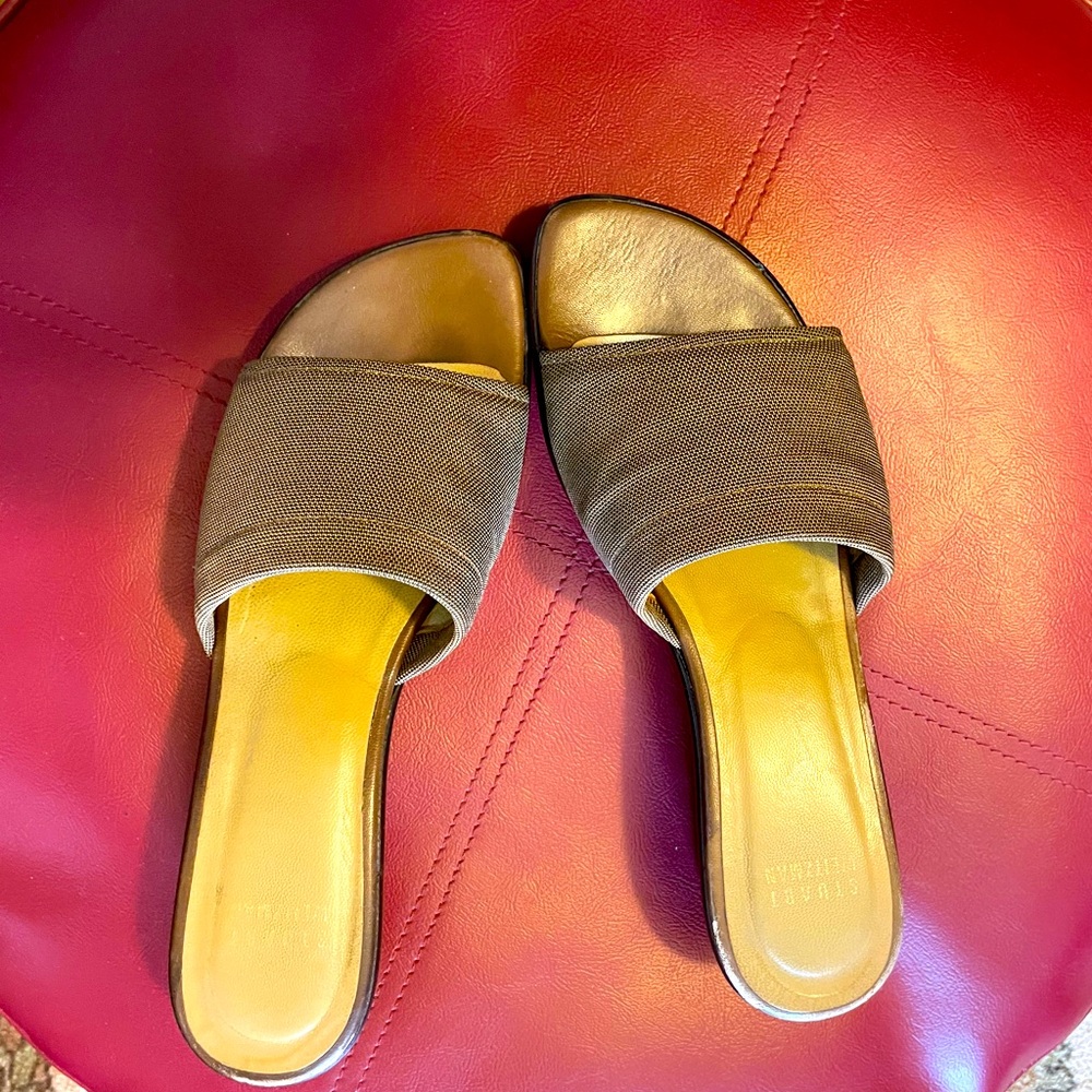 Stuart Weitzman Tan Sandal Slide With Wedge Heel - image 2